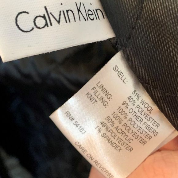 Calvin Klein Men's Dark Charcoal Black Wool Coat Jacket Size Small - Picture 8 of 14